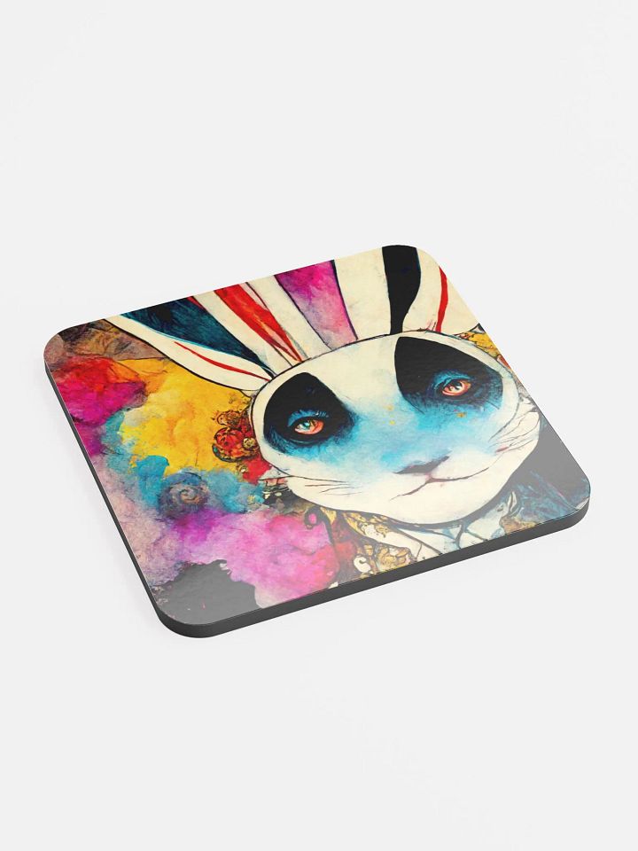 Whimsical Rabbit Dreams Glossed Cork Coaster product image (2)