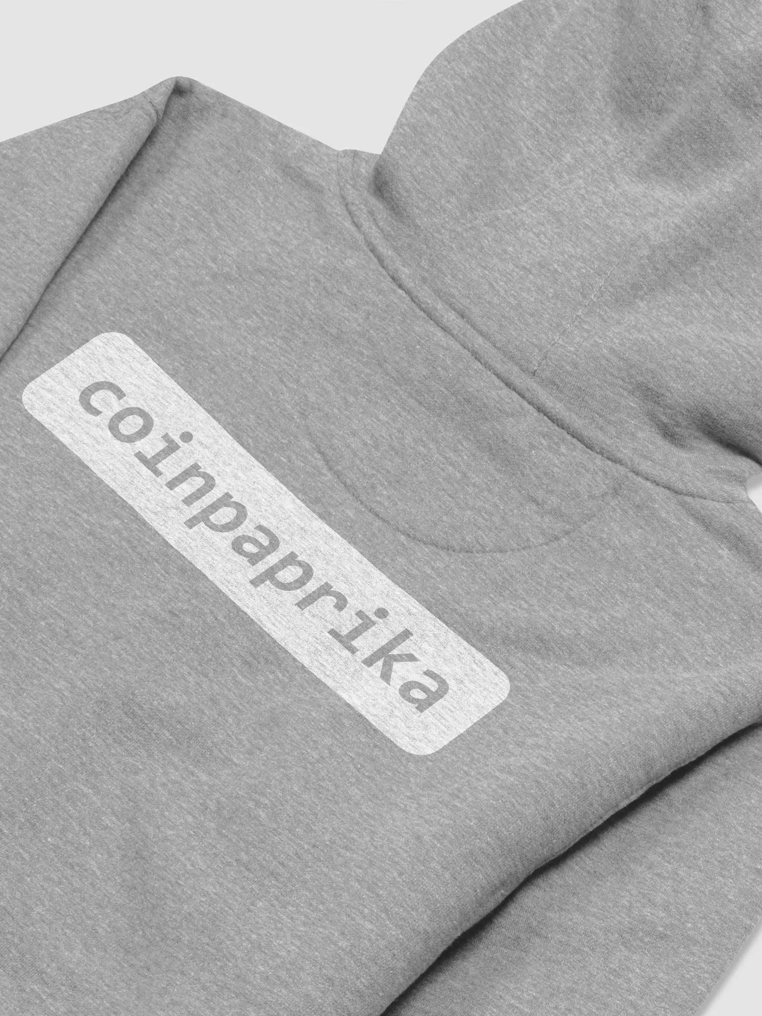 Grey coinpaprika hoodie with white logo product image (4)