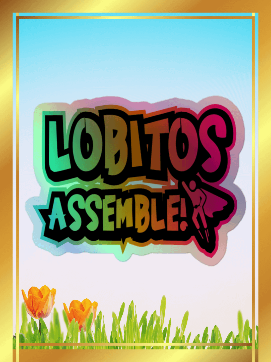 Lobito's assemble holographic sticker product image (1)