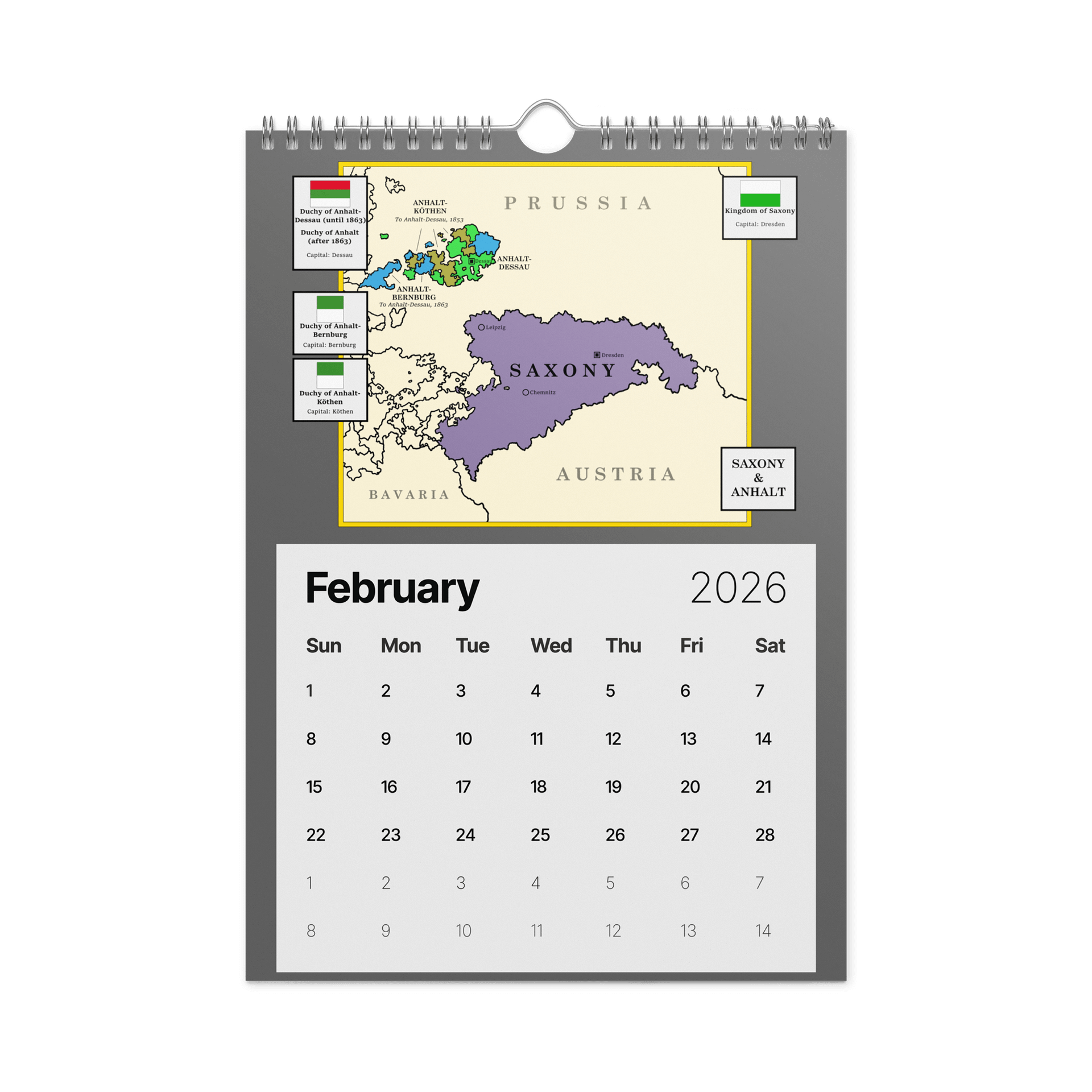 19th Century German States Calendar product image (3)