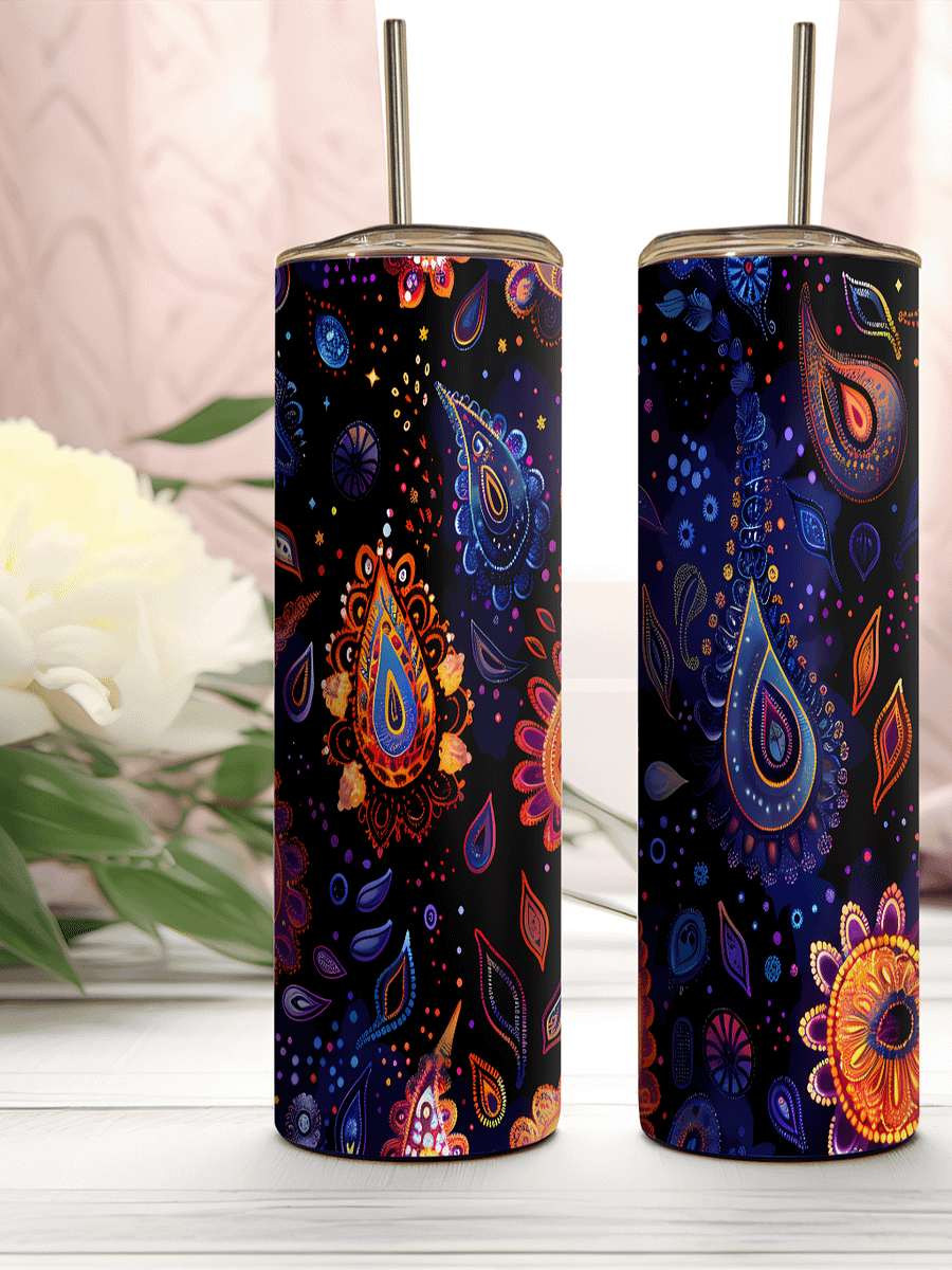 Vibrant Paisley Stainless Steel Tumbler product image (2)