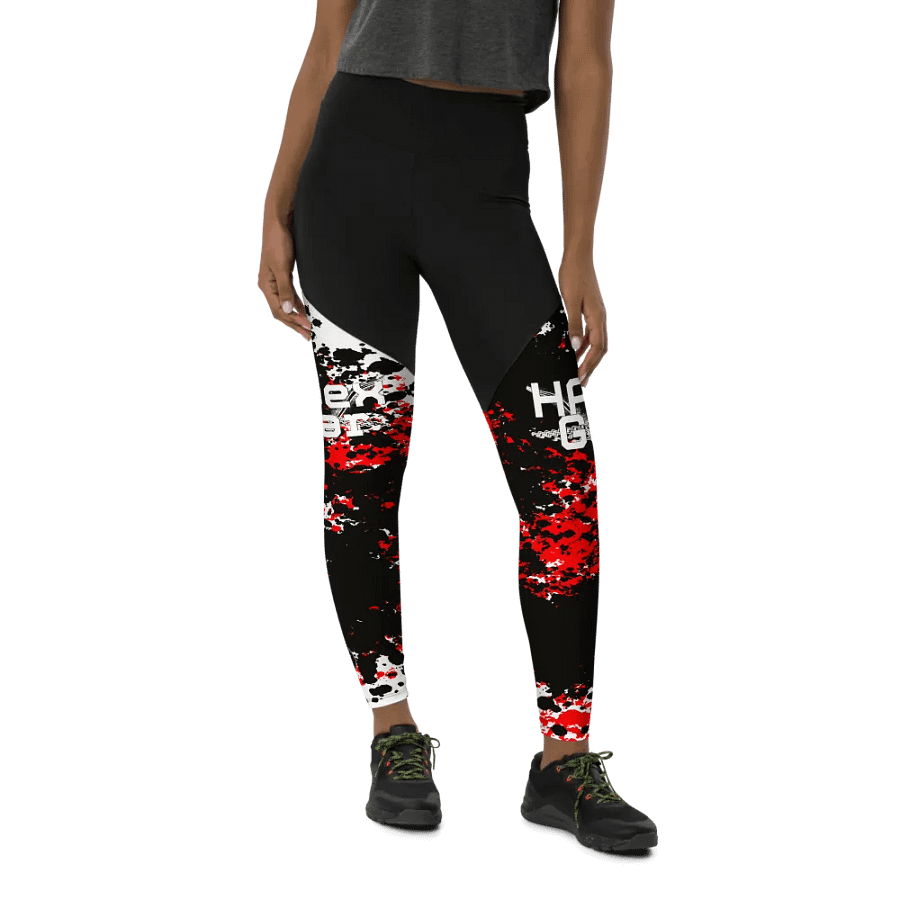 White HApex Gear Black Logo Sports Leggings product image (12)