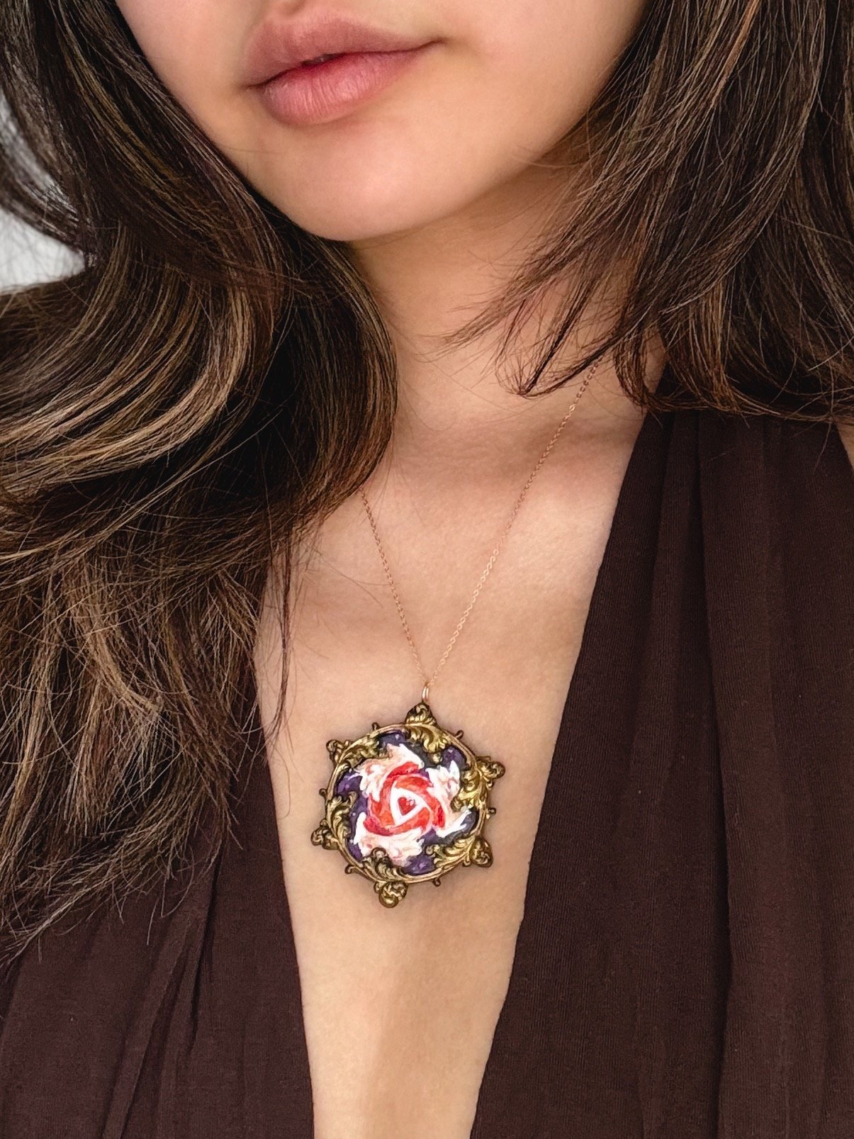 Santi Collab Angel Necklace Bronze finish product image (2)