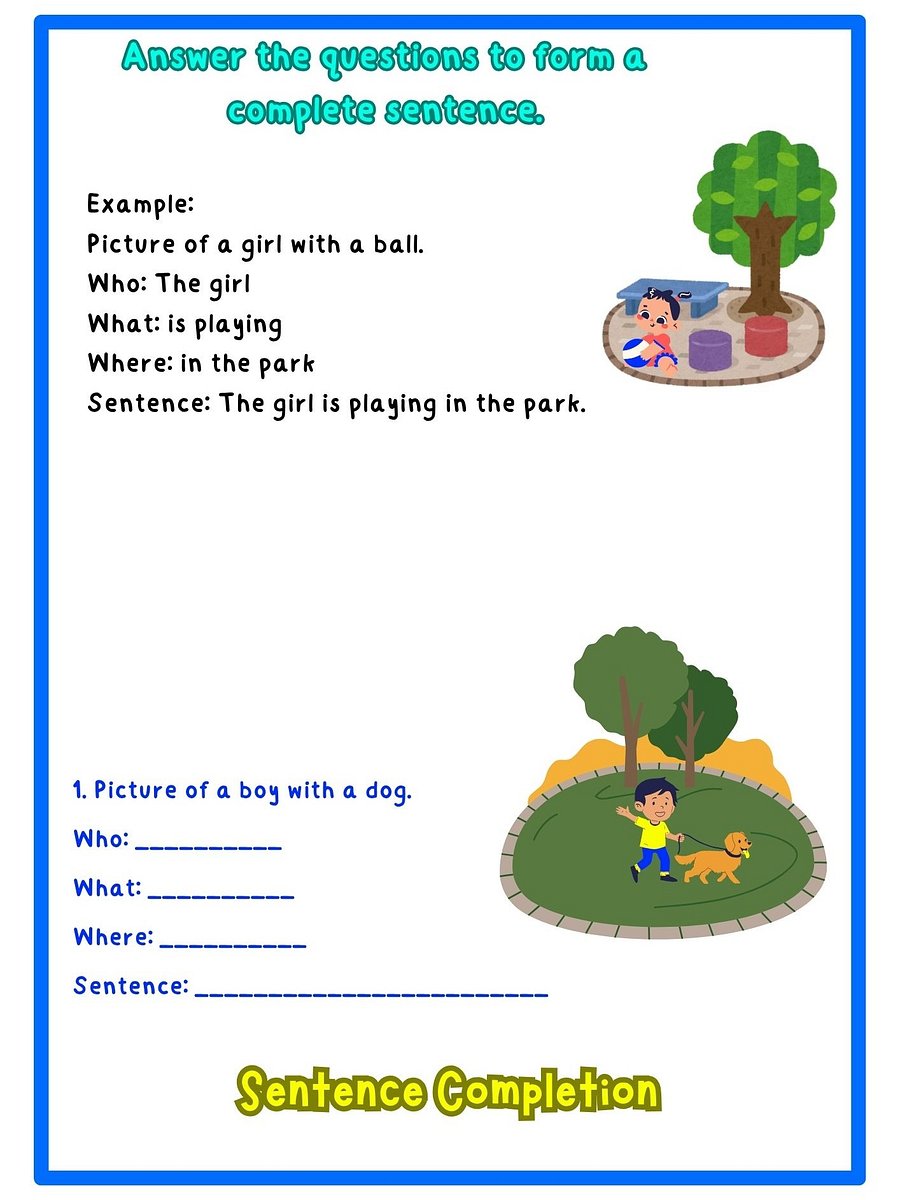 Sentence Construction Worksheets Part 1 product image (3)