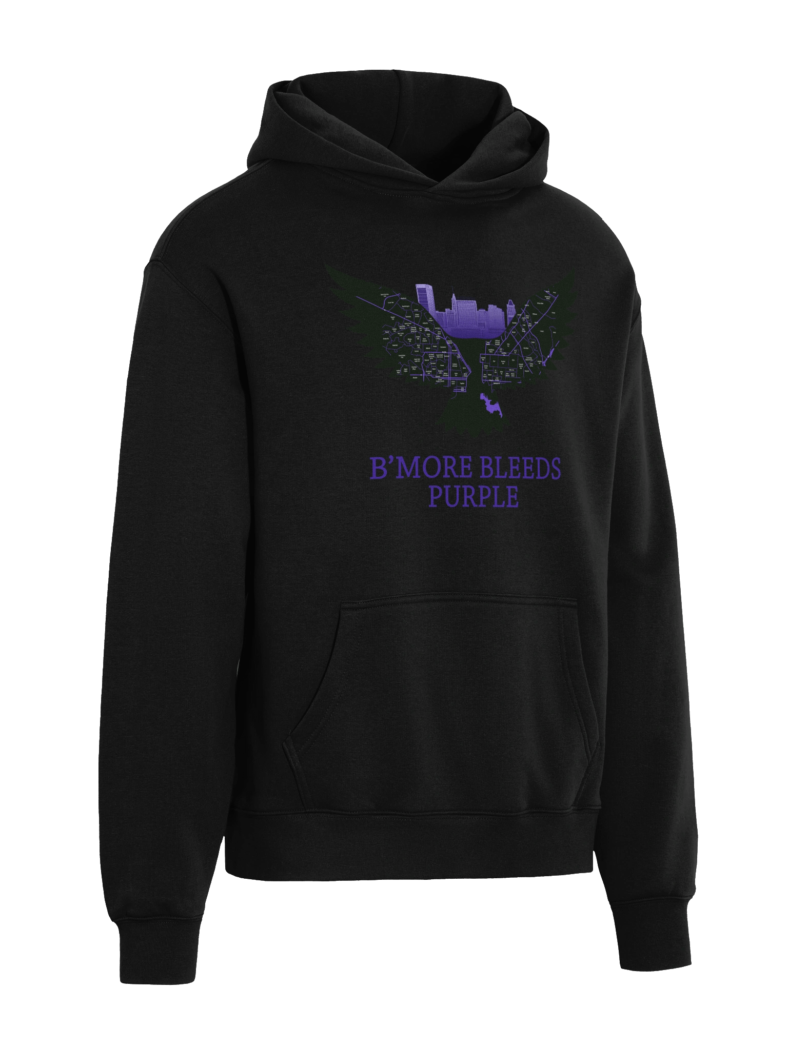 B'More Bleeds Purple Oversized Hoodie product image (11)