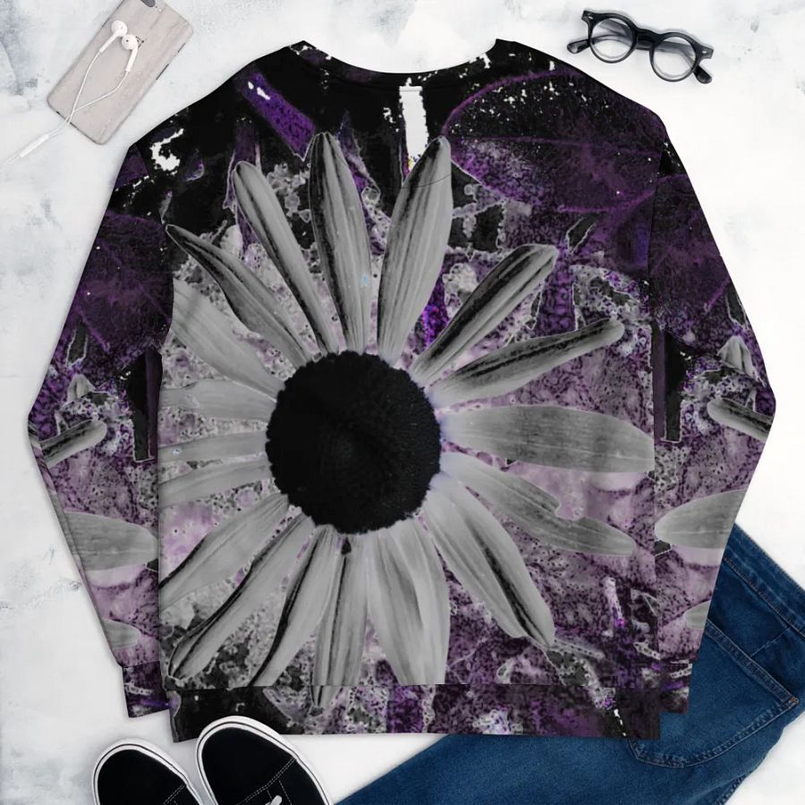 Abstract Dark Daisy Flower Unisex Sweatshirt product image (11)