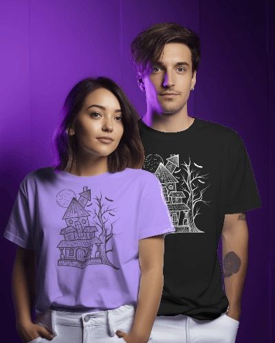 Haloween Haunted House Moonlight T-Shirt product image (2)