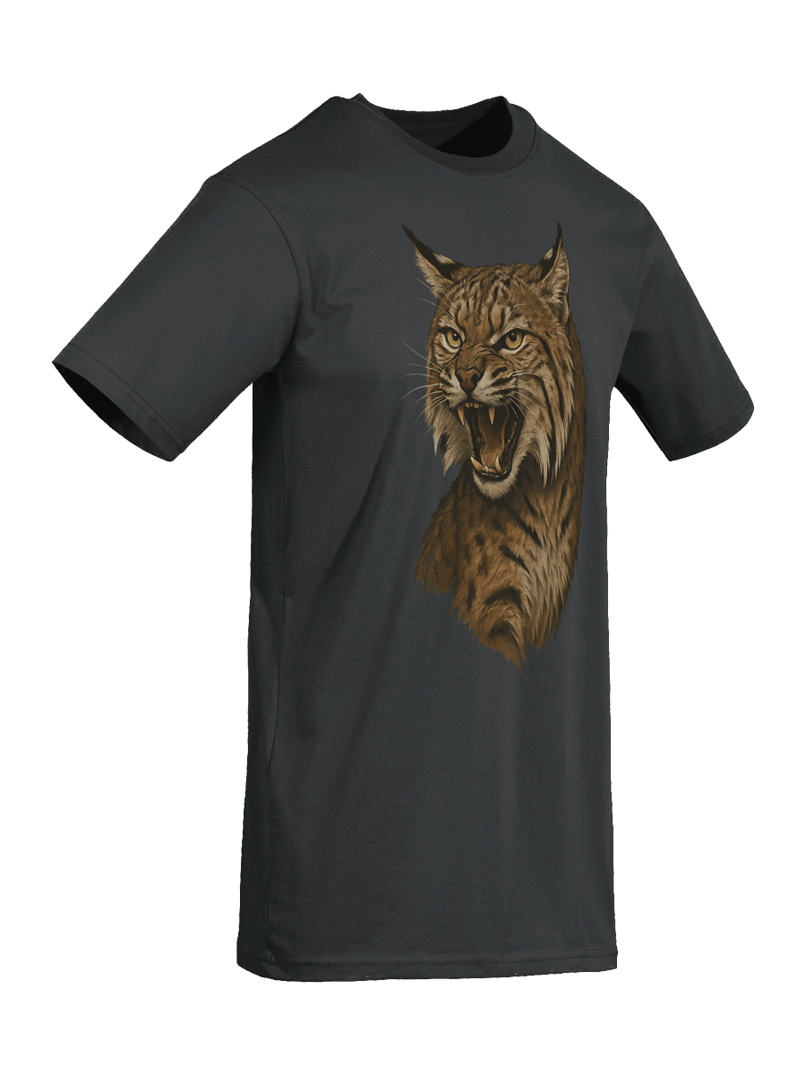 Fierce Lynx Head T-Shirt – Wild Animal Apparel for Men product image (8)