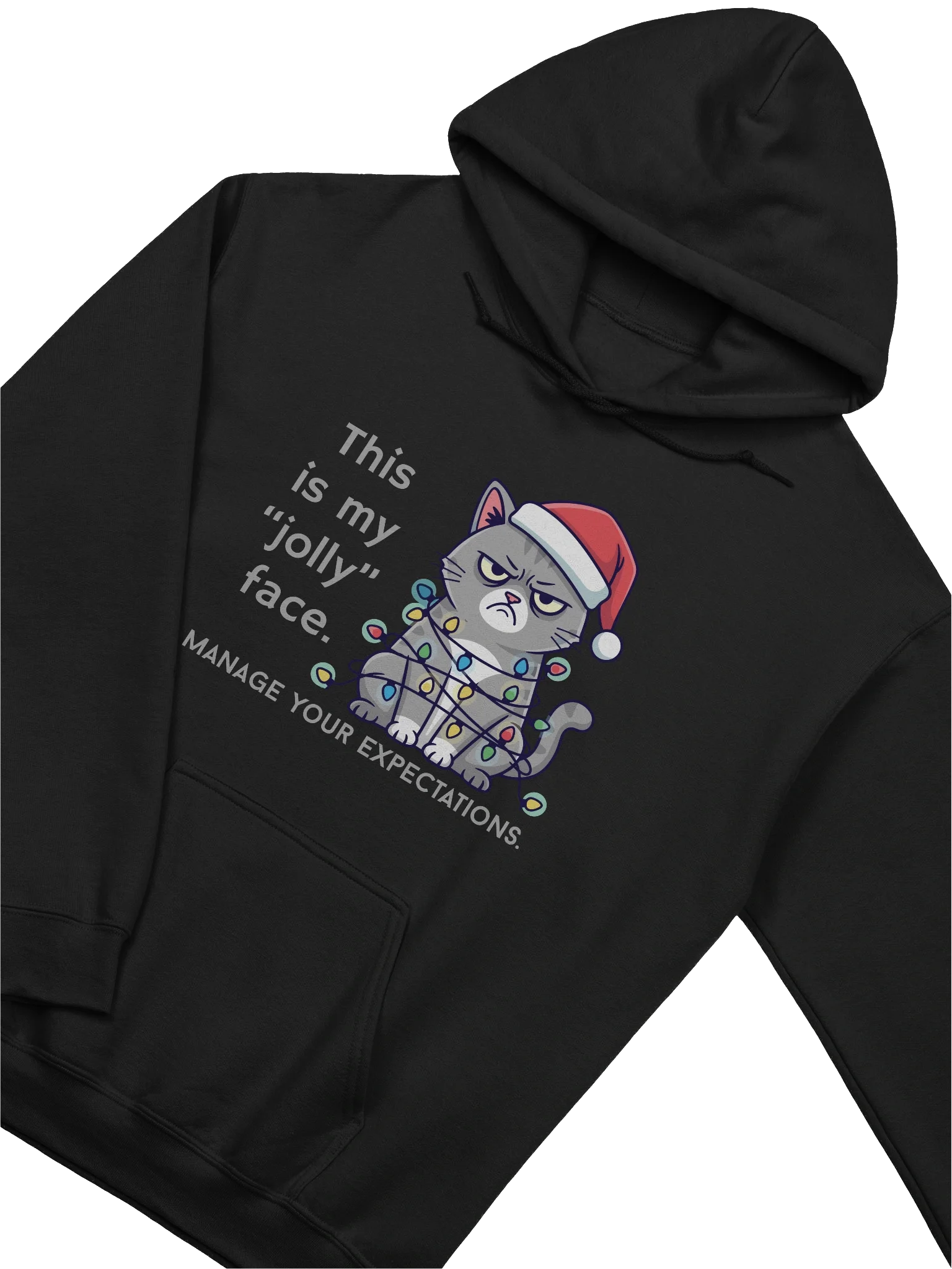 Jolly? Nope. – Grumpy Christmas Cat Hoodie product image (3)