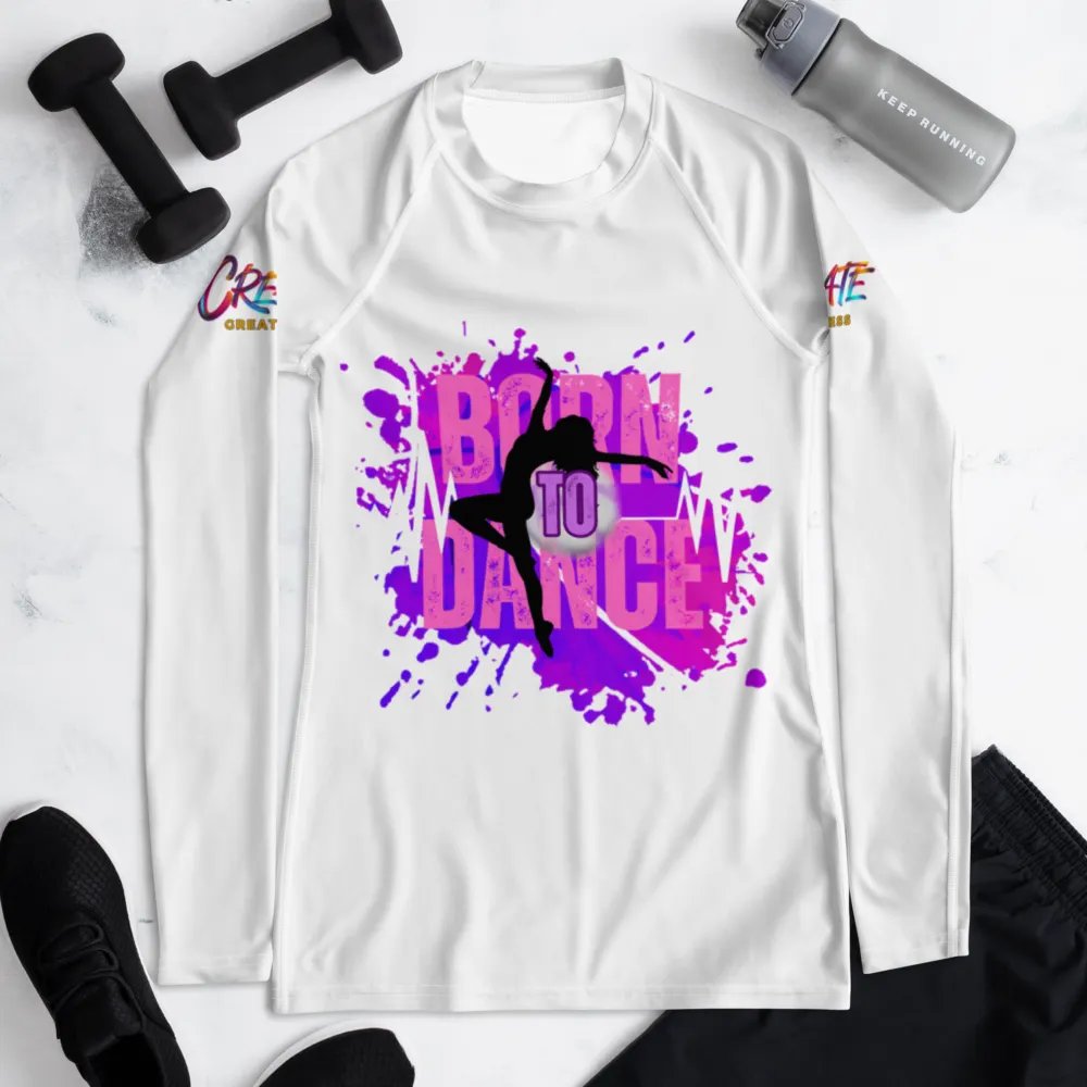 Born to Dance Her Silhouette Vibrant Splatter Rash Guard product image (11)