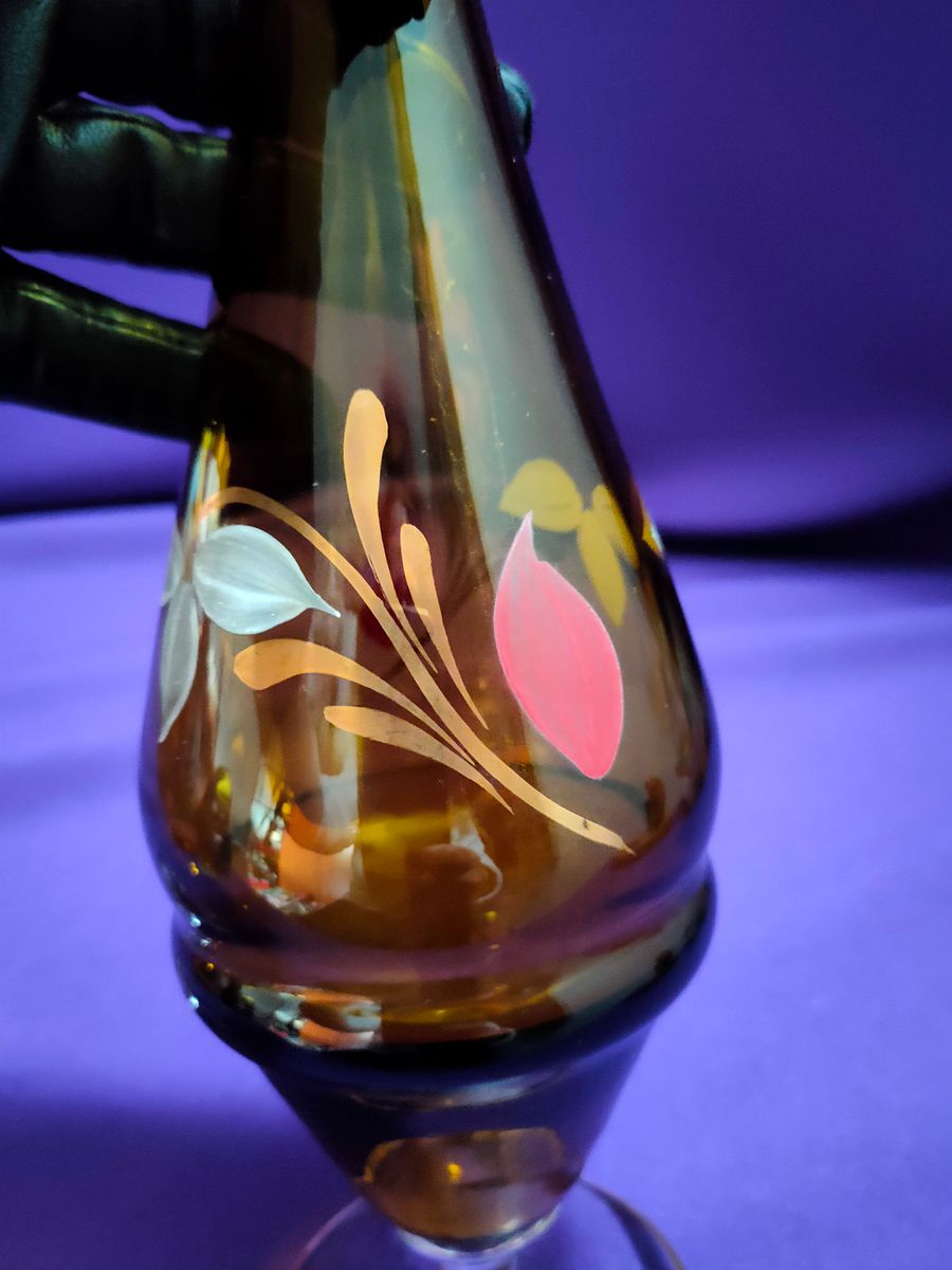 Garrafa Pintada à Mão – Arte Floral Portuguesa dos Anos 80 | Peça Única de Decoração product image (7)