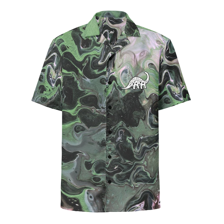 Metallic Green Fluid Acrylic Buttoned Shirt product image (1)