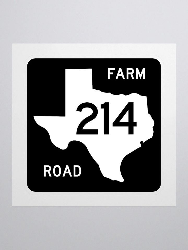 Texas Farm Road Sign FM 214 Sticker product image (1)