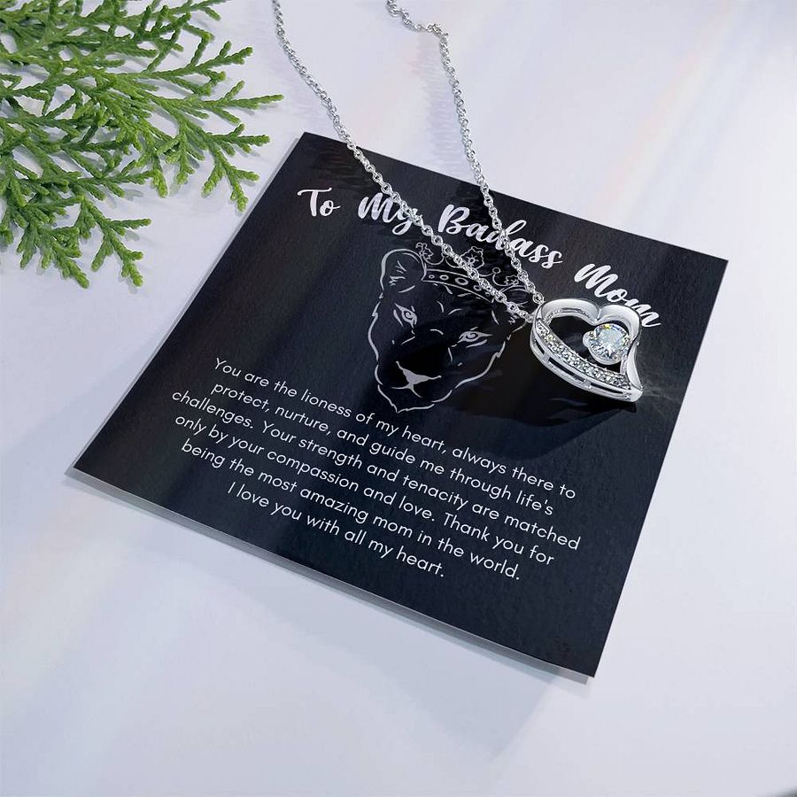 To My Badass Mom Forever Love Necklace - Lioness Of My Heart product image (4)