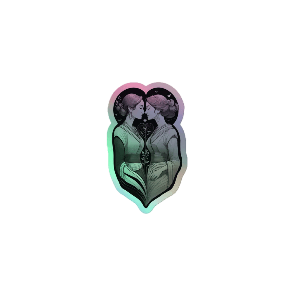 Lesbian Loves Heart Formed LGBTQ+ Holo Sticker product image (1)