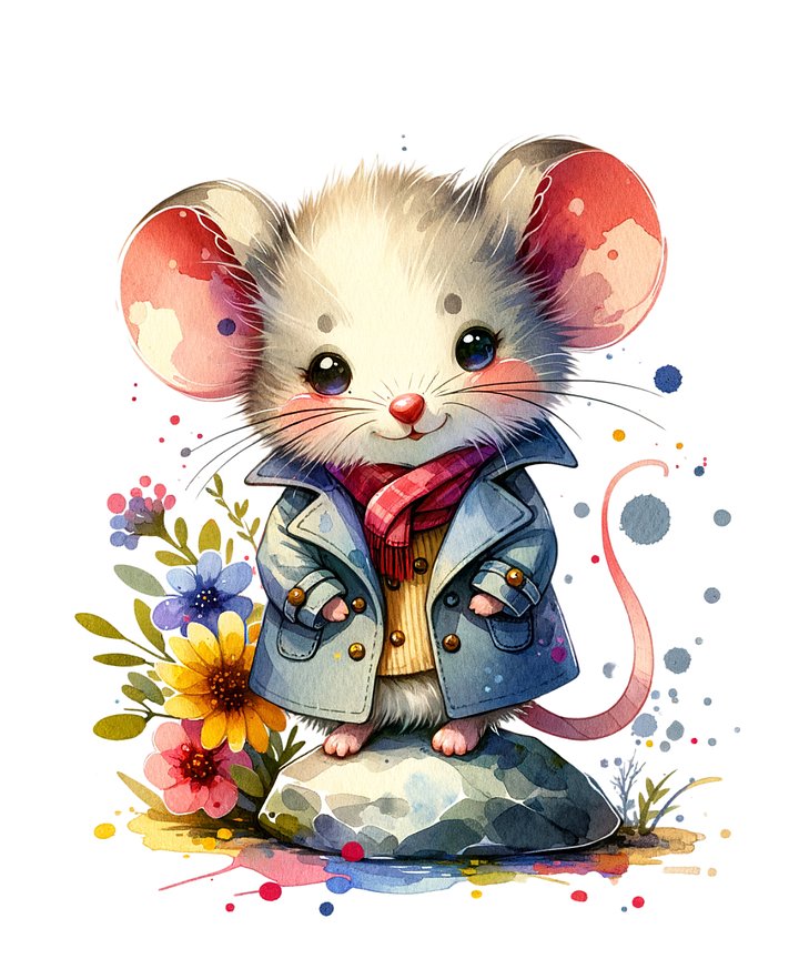 Watercolor Mouse In A Coat product image (1)