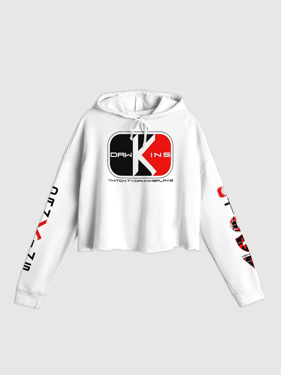 Dawkins Cropped Hoodie with Badges and Sleeve (White) product image (1)