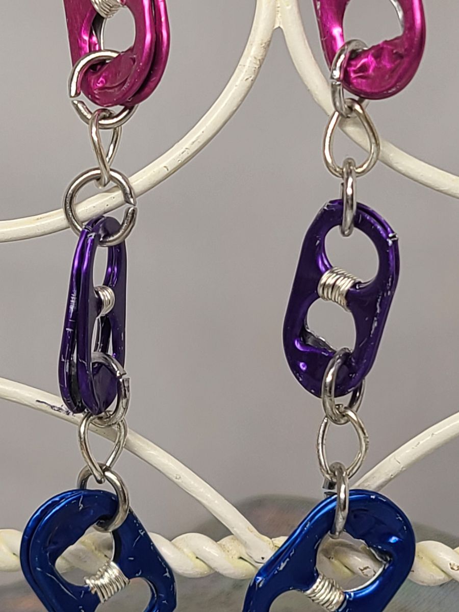 bi pride wire wrapped trash earrings product image (3)