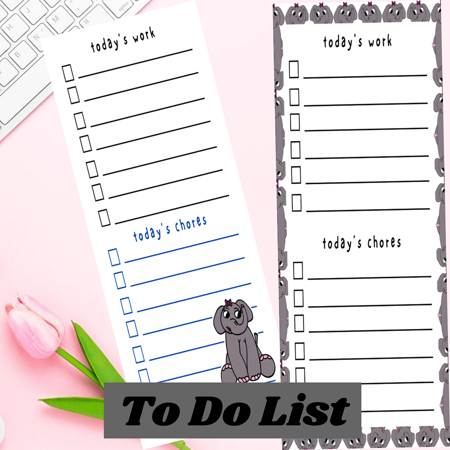 🐘 Cute Cartoon Elephant Printable Stationery Set – Stay Organized with a Touch of Whimsy! product image (7)