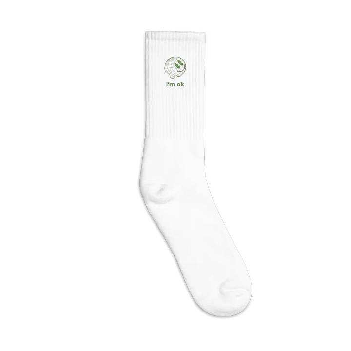 i'm ok embroidered socks green product image (33)