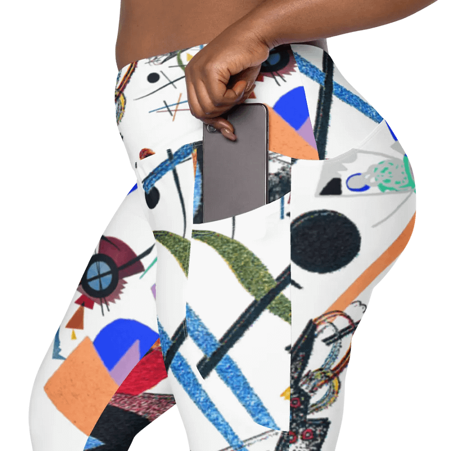 Abstract Lithographic Pattern Design Leggings with pockets - V1 product image (12)
