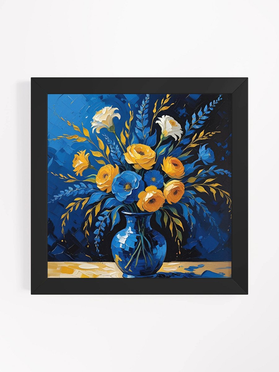 Blue Floral Framed Premium Poster product image (2)