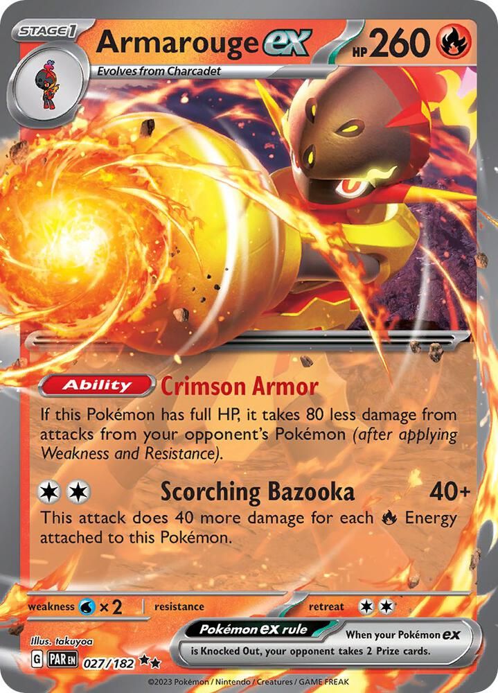 Pokémon Trading Card – Armarouge ex (Scarlet & Violet: Paradox Rift, #027/182) - NM product image (1)