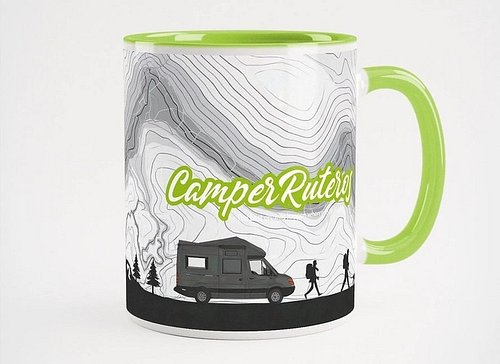 🏕️☕ Taza Cerámica CamperRuteros

Diseñada para los amantes de la vida camper. 🌲✨ Con un diseño único de mapas y montañas, e...