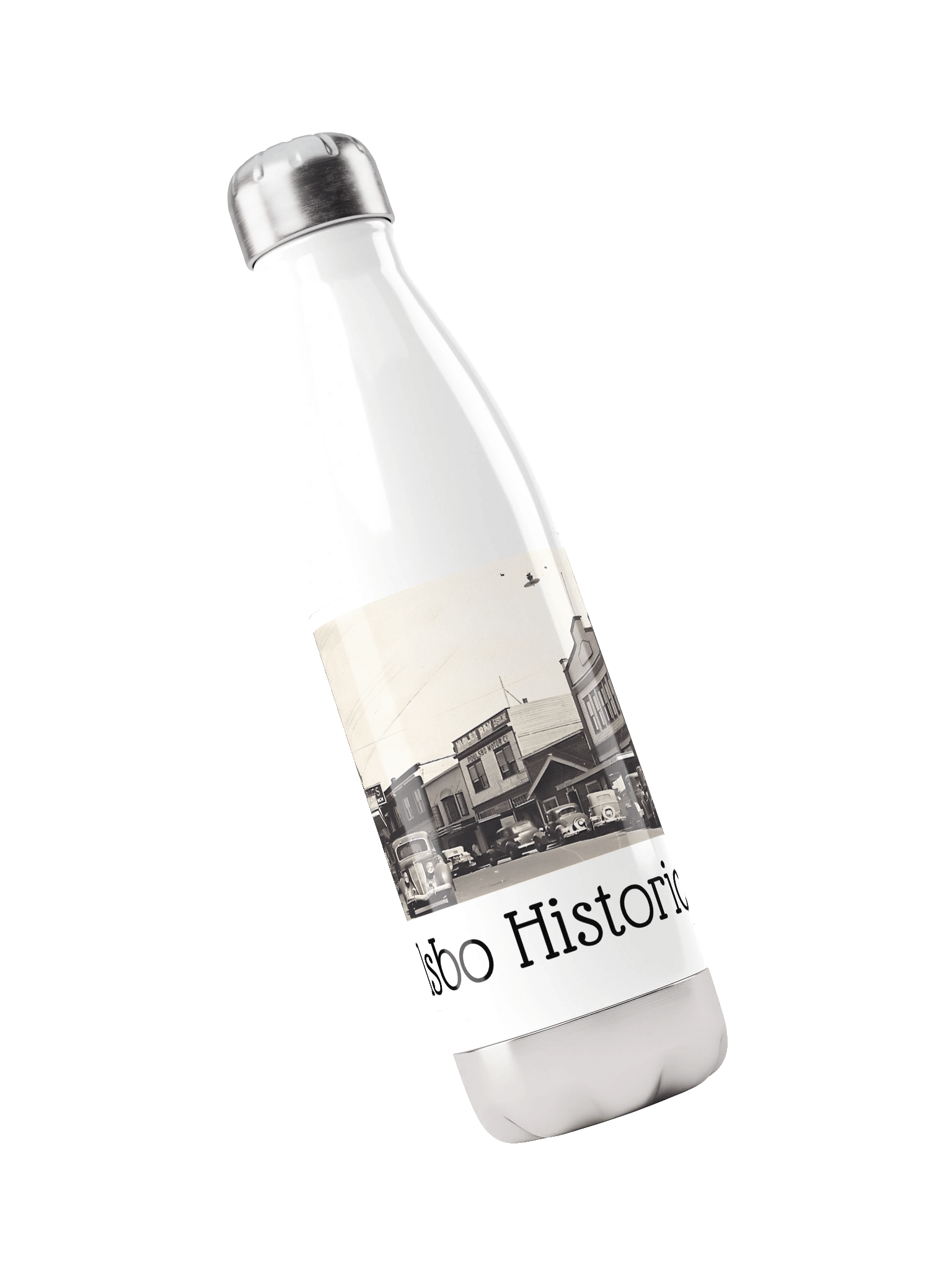 Old Downtown Poulsbo Scene Stainless Steel Water Bottle product image (5)