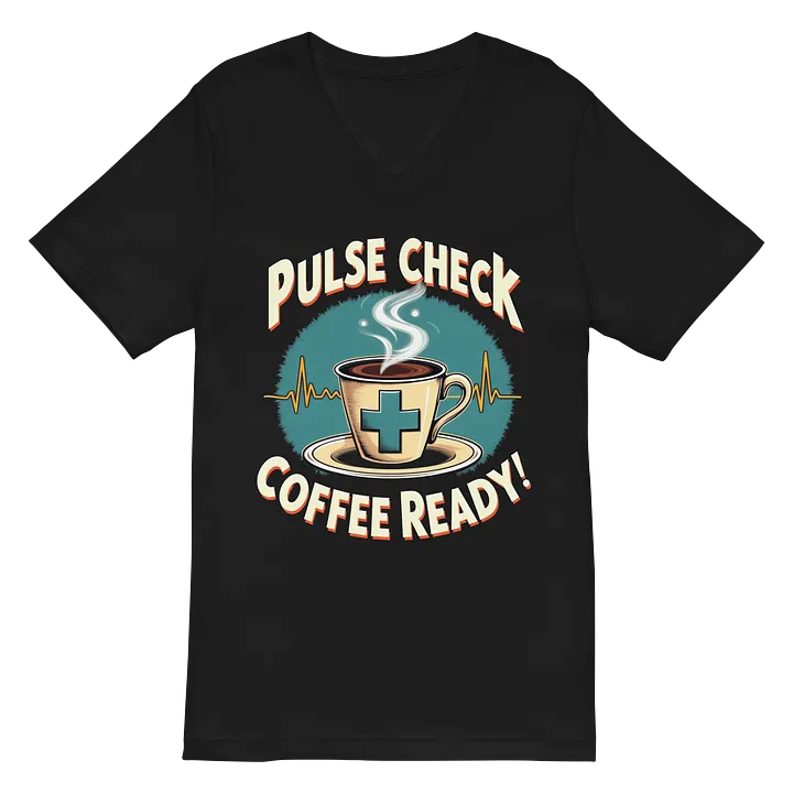 Pulse Check Coffee V-Neck Tee product image (2)