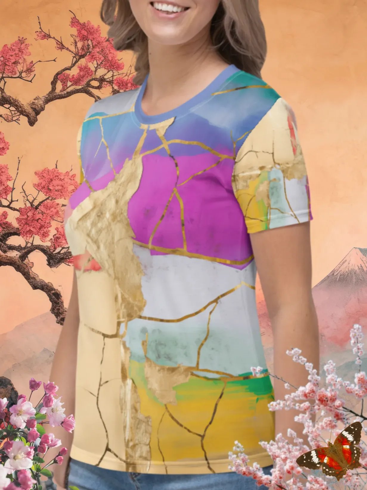 Colorful Kintsugi Print T-Shirt product image (2)