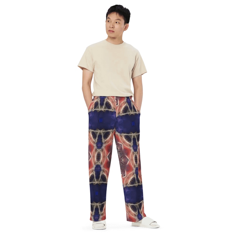 Peachy and Yellow Kaleidoscope Wideleg Pants product image (6)