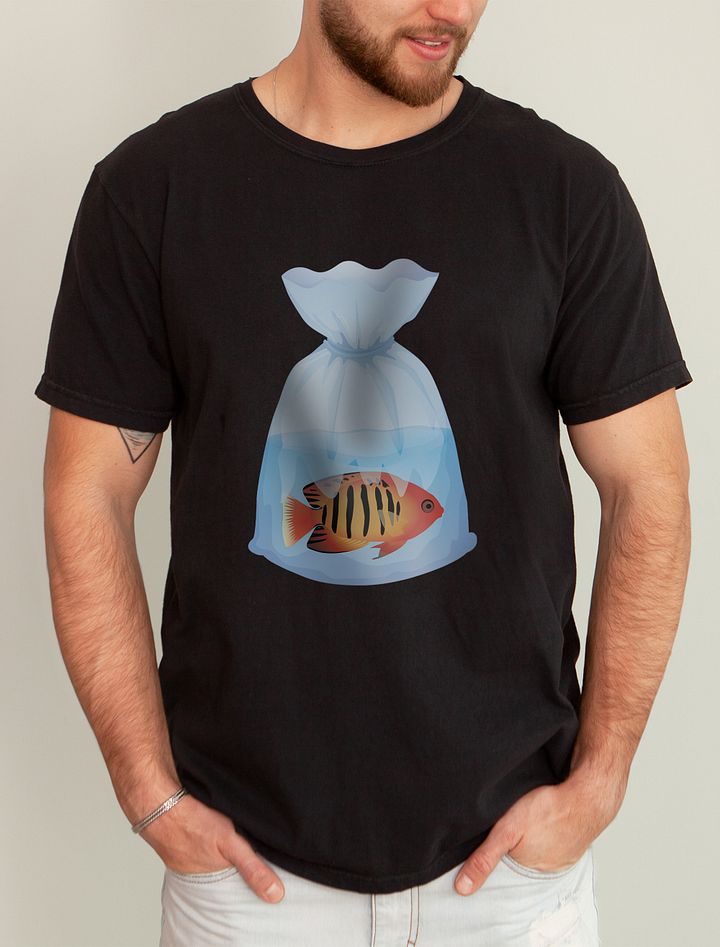 Fish in a Bag (Pygmy Flame Angelfish) | T-Shirt for Saltwater and Coral Reef Aquarium Hobbyists product image (1)