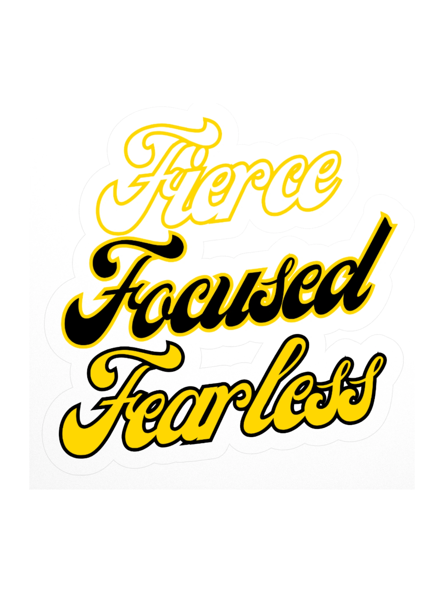 Retro Fierce. Focused. Fearless. Kiss Cut Sticker | Team Verga Empowerment Collection product image (1)