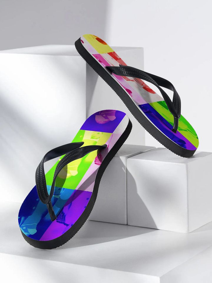 rainbow penguin flip flops product image (2)
