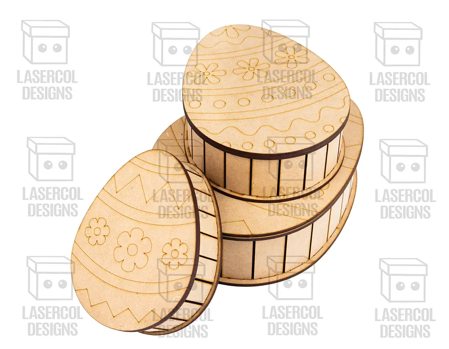 Easter Egg Gift Boxes (3 Sizes, 12 Styles) - Laser Cut Files product image (5)