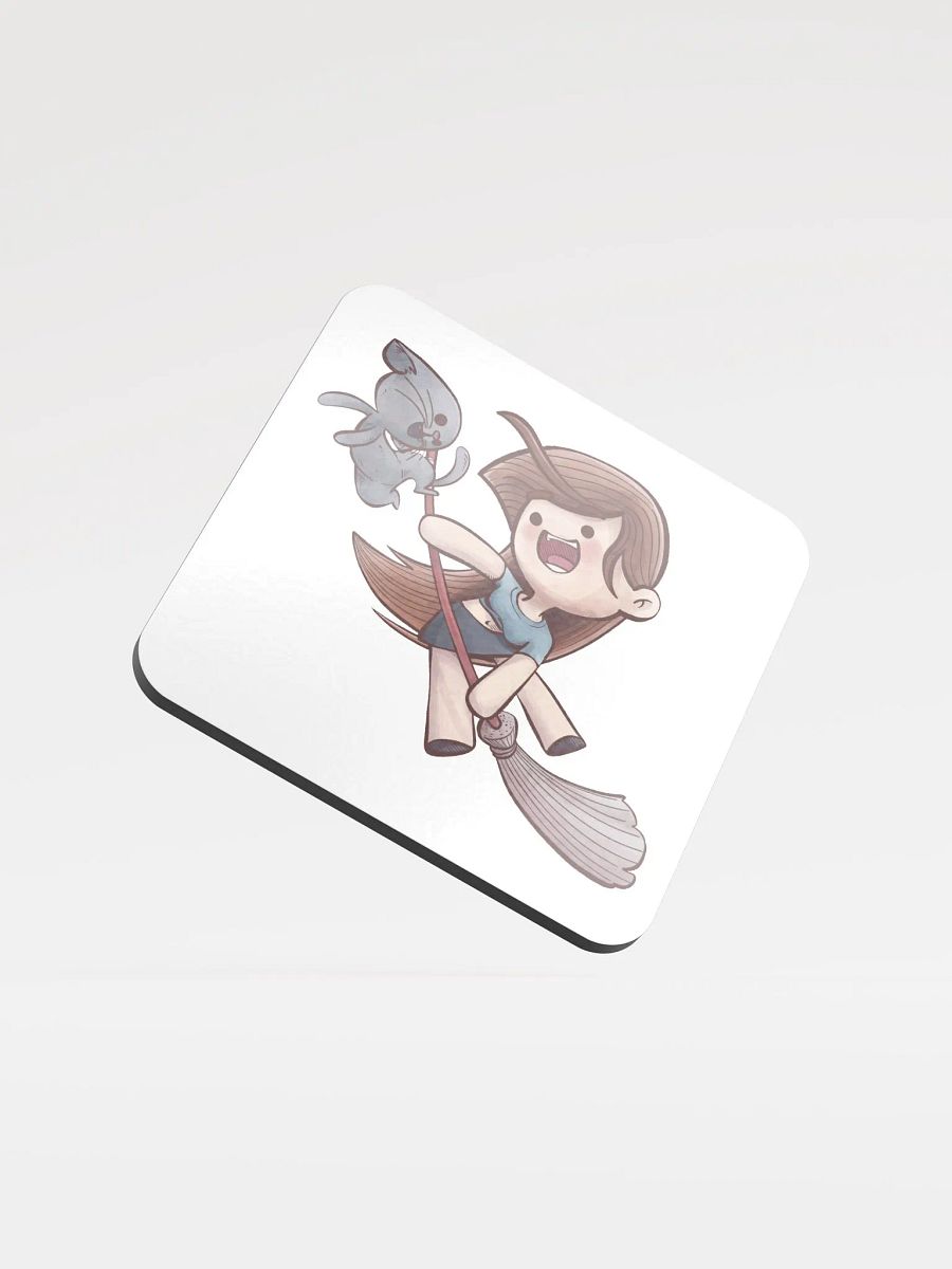 She & Her Pet | Glossed Cork Coaster product image (1)