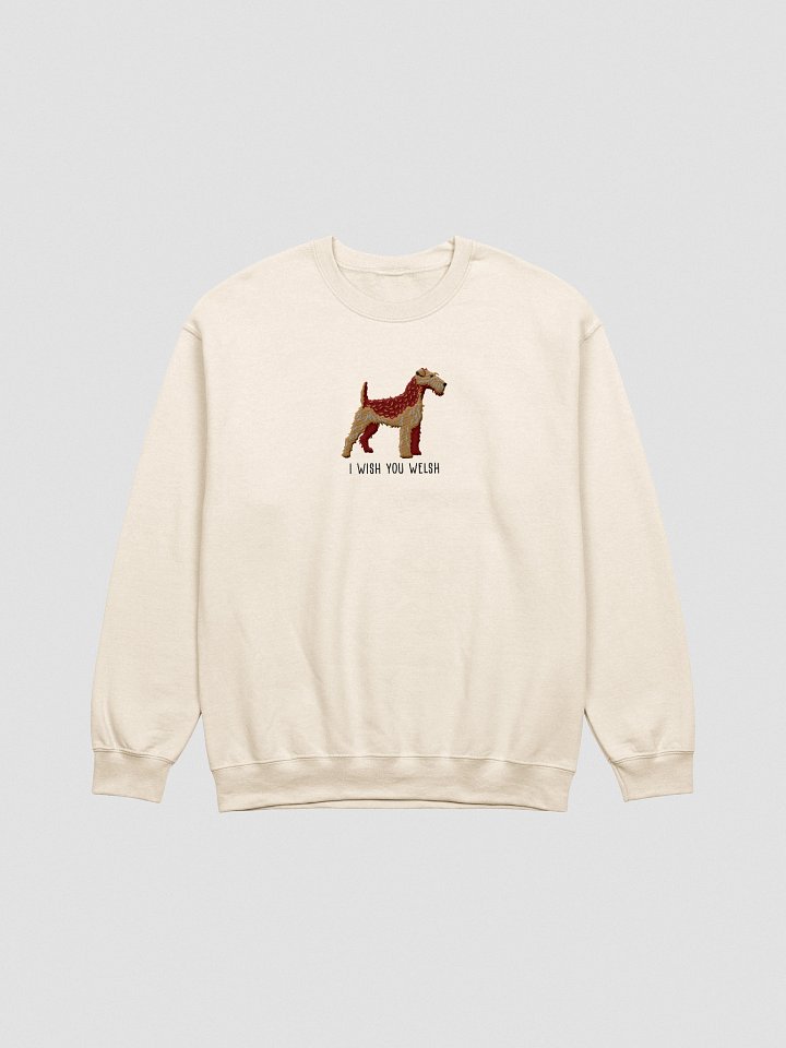 I Wish You Welsh Sweatshirt (Embroidered) of a Welsh Terrier(Red & Tan) product image (16)