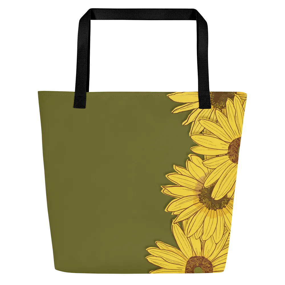 “Sunflower Stripes” Large Tote Bag product image (6)