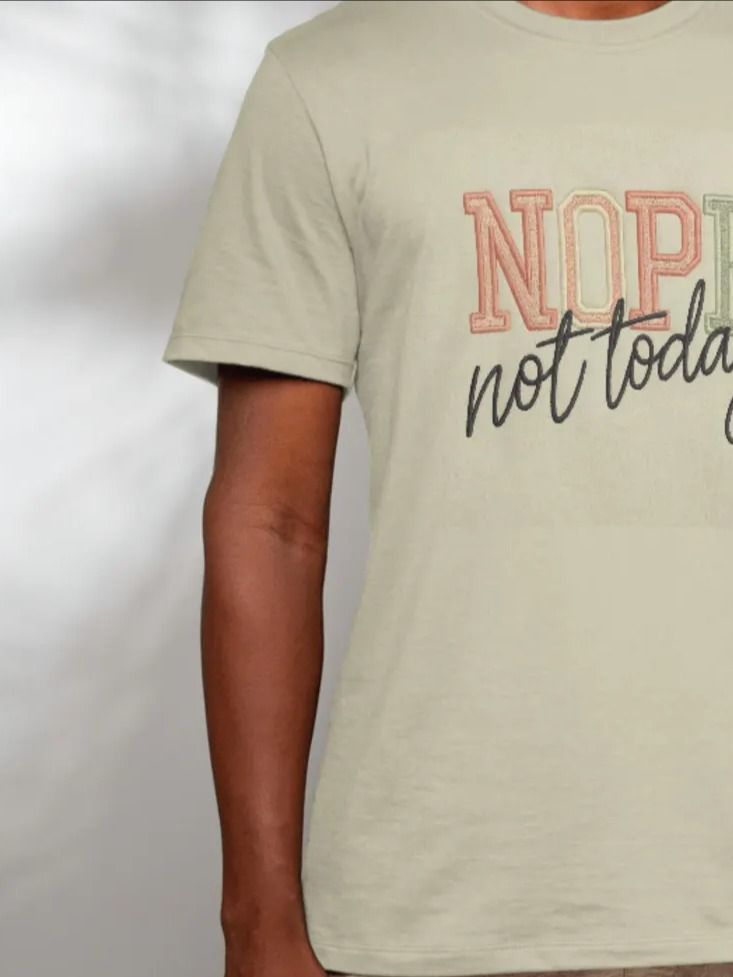 Nope Not Today Sweatshirt Embroidery Design, Machine Embroidery Designs, Instant Download, 4 Sizes, product image (3)