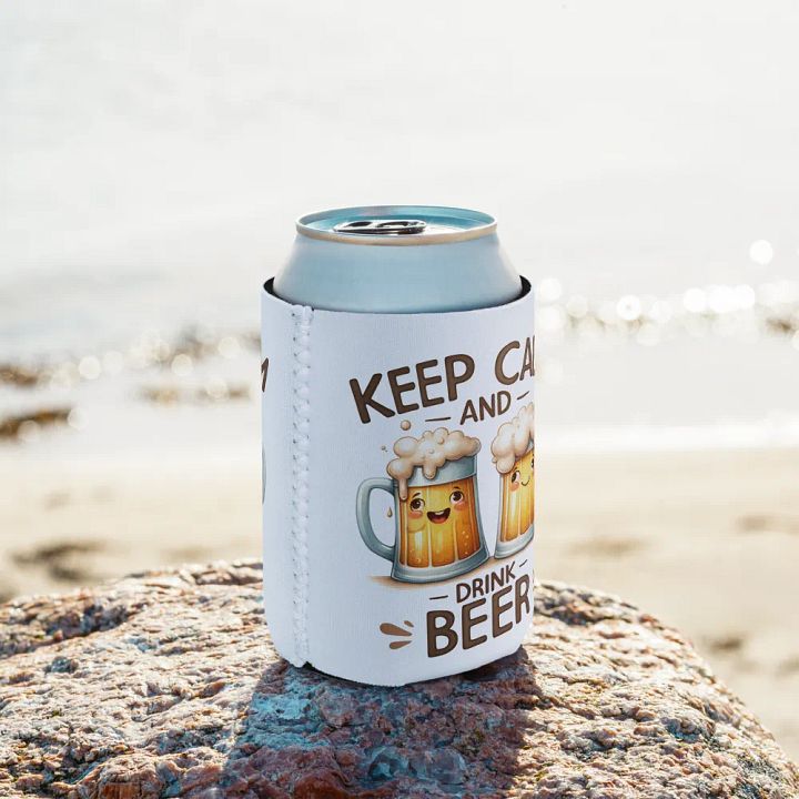 Keep Calm and Drink Beer Can Cooler – Insulated Holder for Cold Drinks product image (2)
