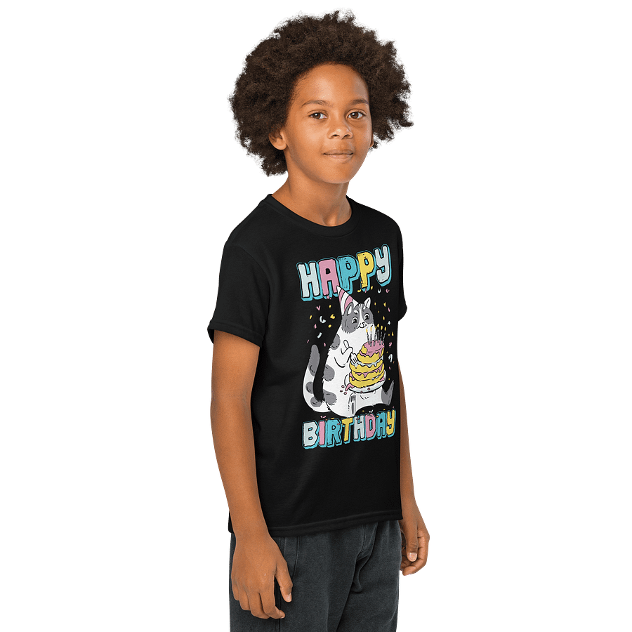 Happy Birthday (Cat With Cake) T-Shirt For Kids product image (8)