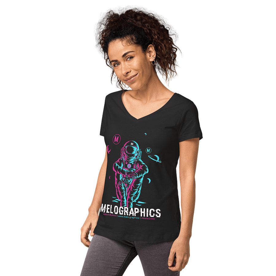 #MeloCrew Vibes: Duotone - Classic Women's V-Neck T-Shirt | #MadeByMELO product image (4)