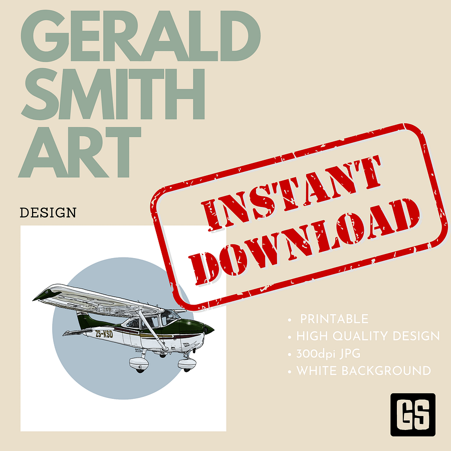 Cessna 182 Square Size Digital Printable Aviation Wall Art Ideal Pilot Gift product image (4)