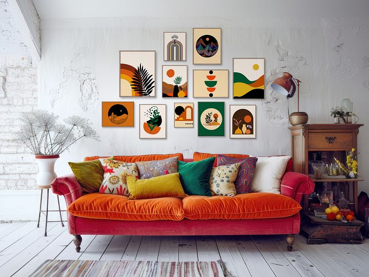 Colorful BOHO Gallery Wall Set of 11 DIGITAL Prints product image (1)