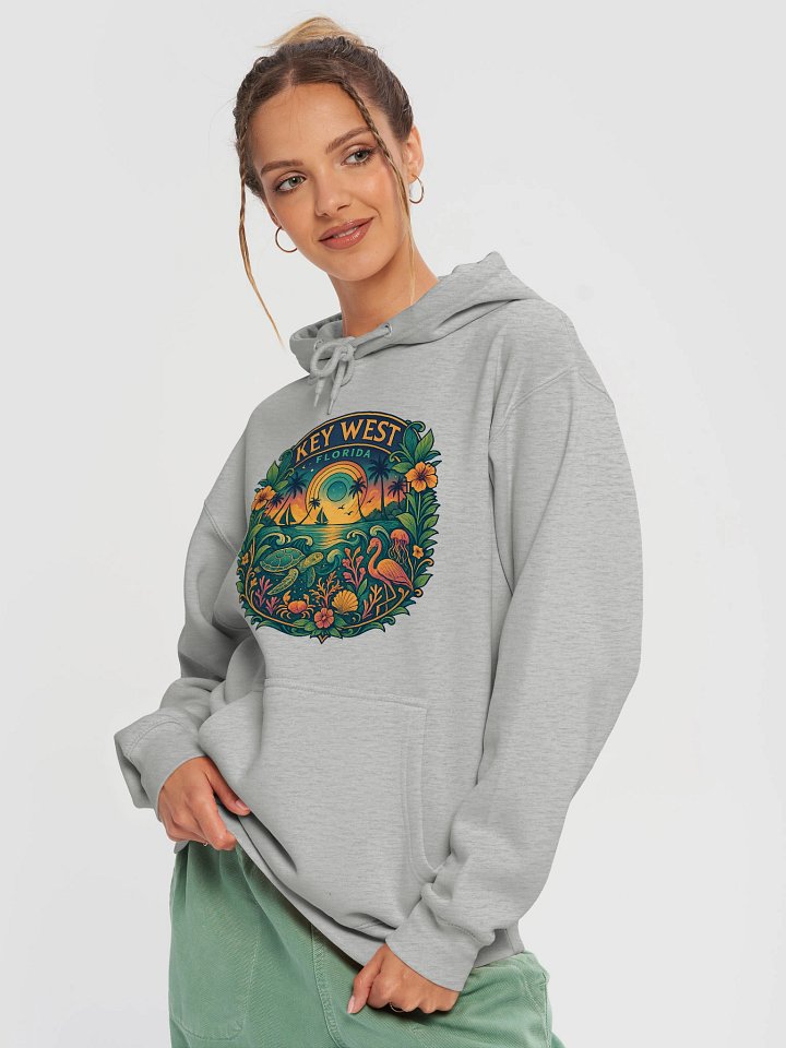 Key West Tropical Conch Republic Hoodie with Ocean Scene product image (13)