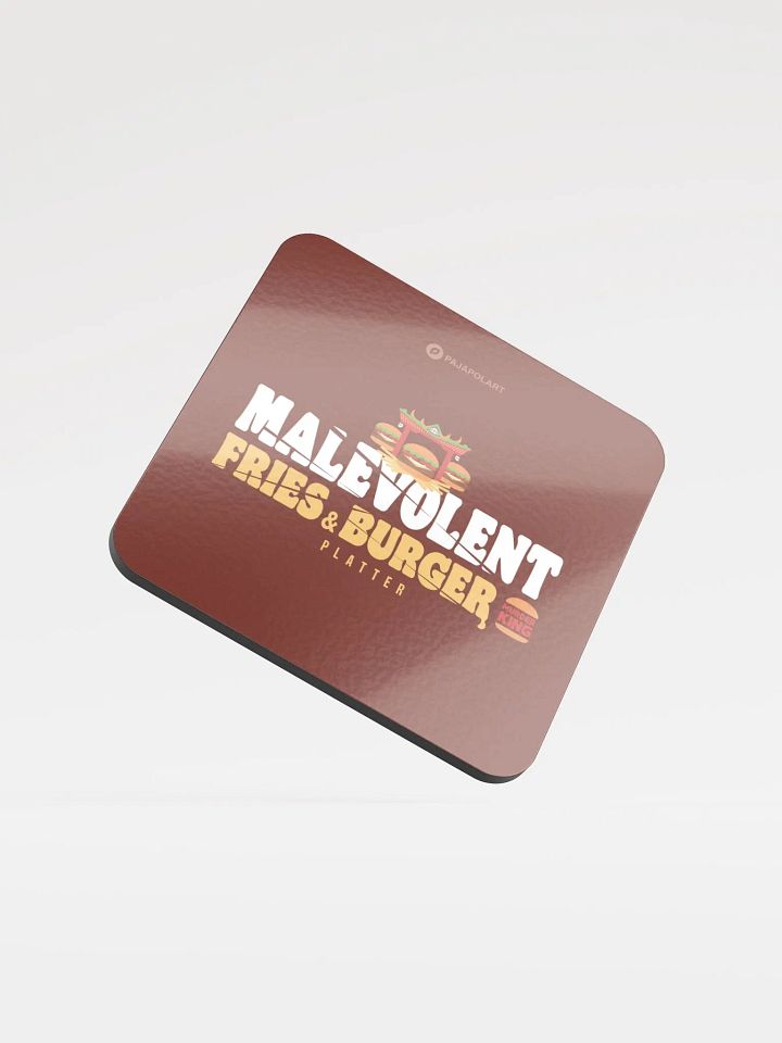 Malevolent Fries & Burger Platter - Glossed Cork Coaster product image (1)