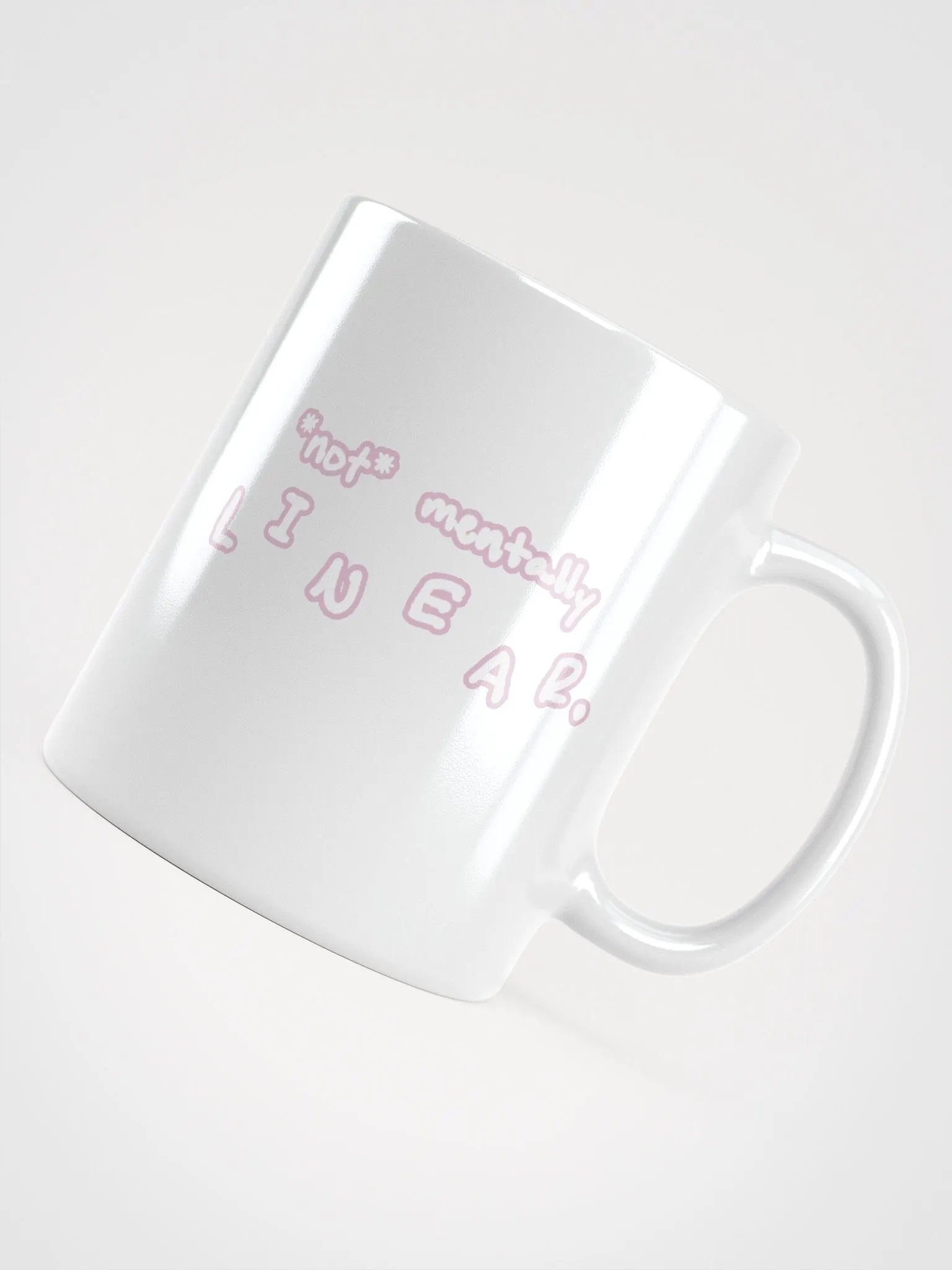 *not* mentally linear (lined design, #E1B9CE) glossy white mug product image (8)