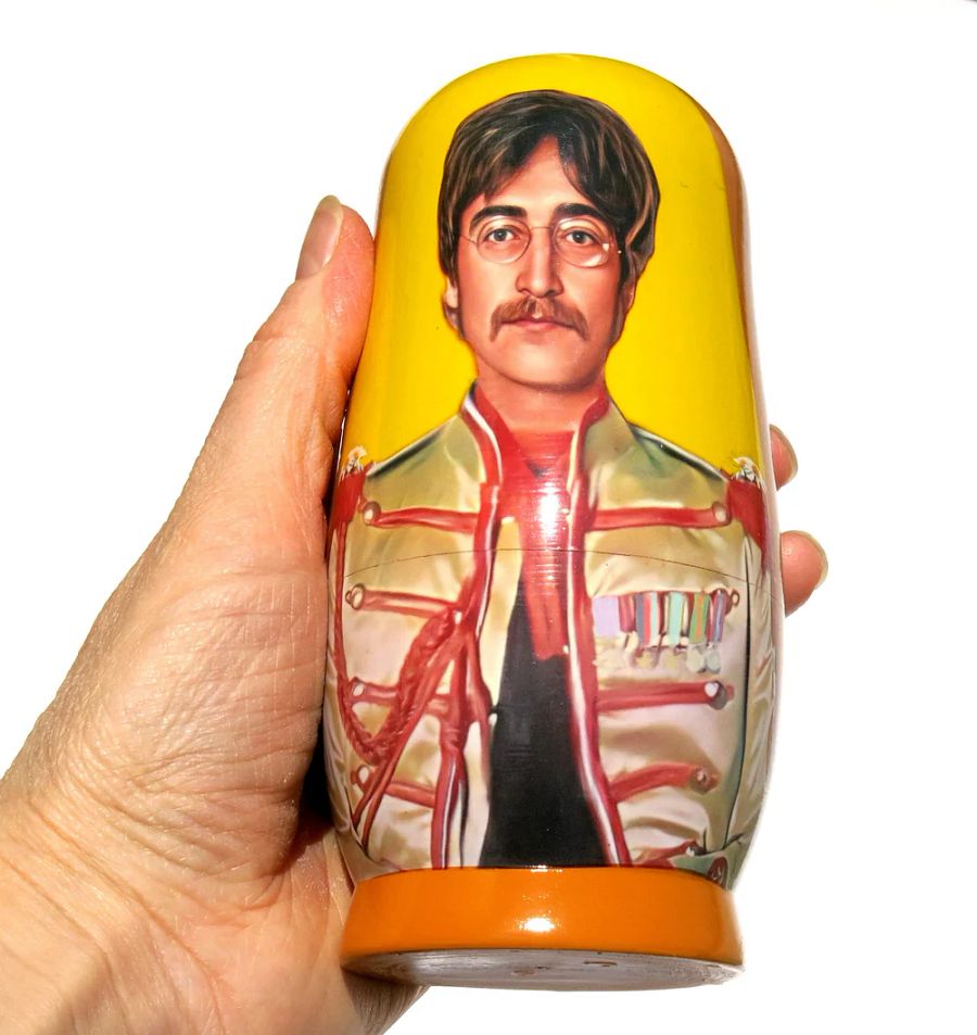 The Beatles John Lennon 5 Piece Nesting Doll Set - Handcrafted Stacking Matryoshka Set - FREE U.S. SHIPPING! product image (3)