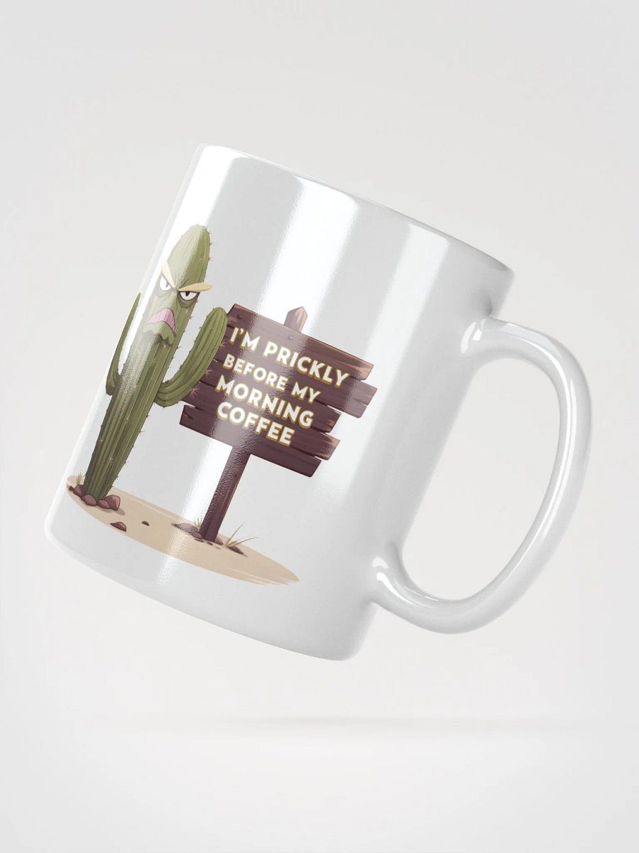 Grumpy Cactus Before Morning Coffee White Glossy Ceramic Mug product image (2)